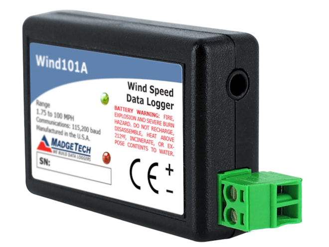 MadgeTech Wind101A Wind Speed Data Logger System