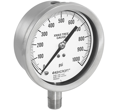 Details about   Ashcroft Pressure Gauge 45-1279-A8-04L-300# 4-1/2" bra tube/brass set lower conn 
