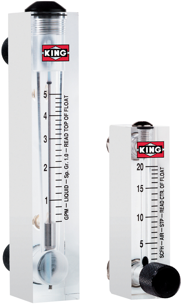 King Instruments 75301112C-13 Panel Mount Flow Meter 10-100 SCFH w/ flow control 