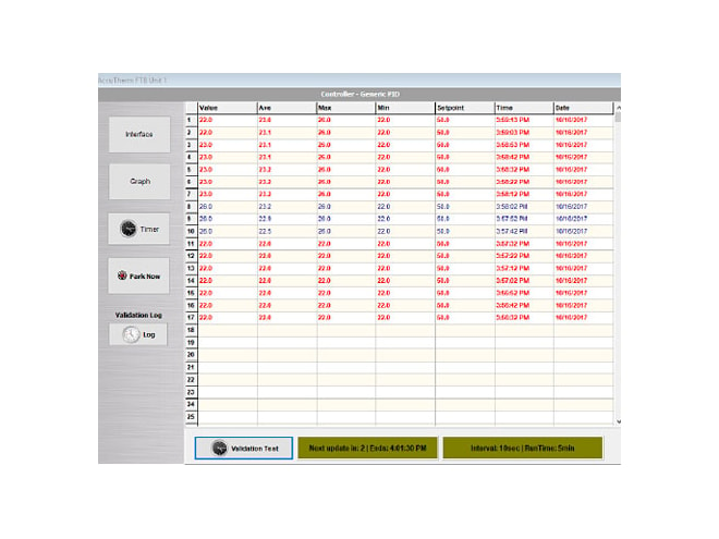 Accurate Thermal Systems Temperature Validation Software