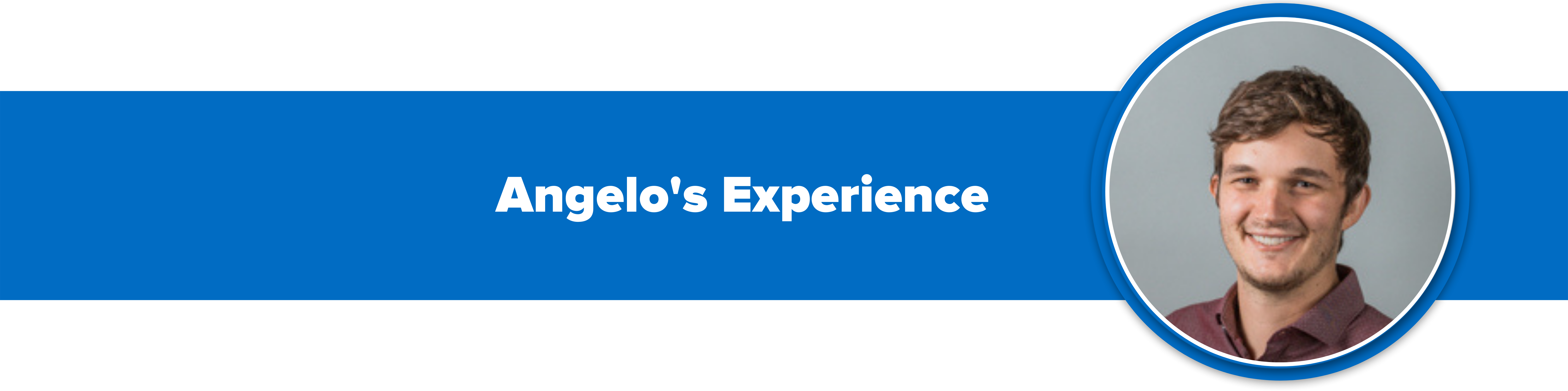 Header image with text "Angelo's Experience" and a headshot of Angelo Saorin, an Applications Engineer at Instrumart.
