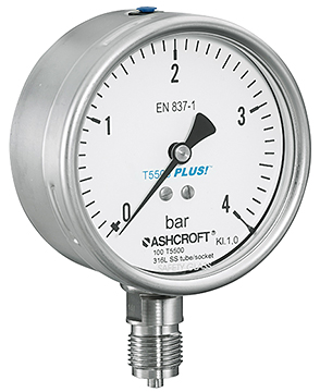 ASHCROFT DG2531L0NAM02L200#&V-XCYLM Pressure Gauge,2-1/2" Dial Size,Blk Case 