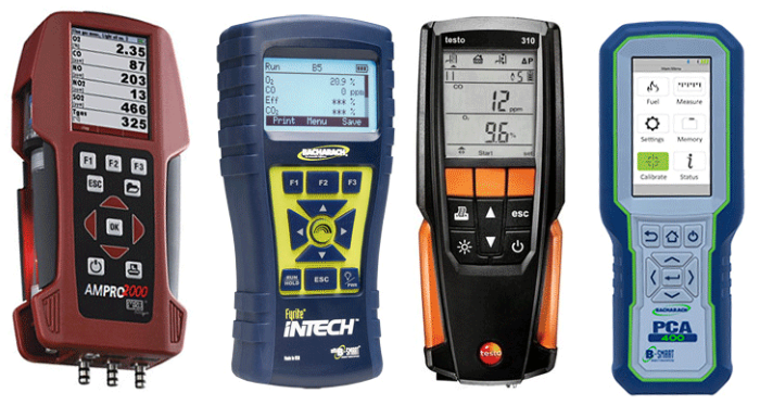 ampro fyrite testo and bacharach combustion analyzers