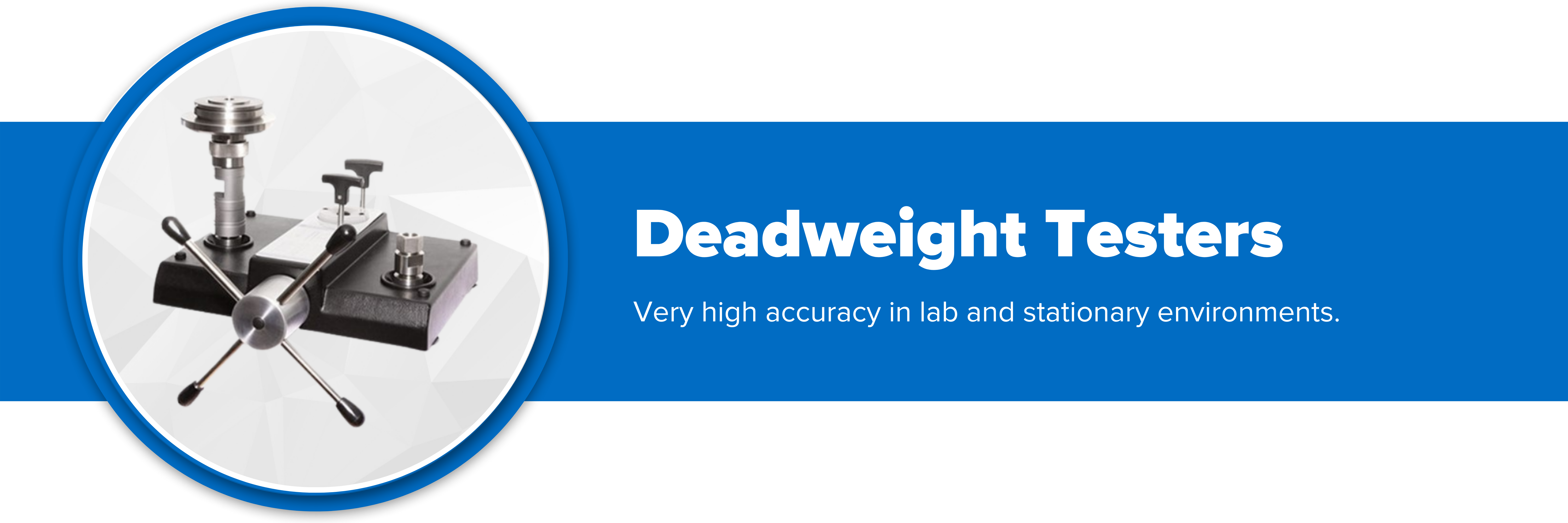 Header image with text "Deadweight Testers"