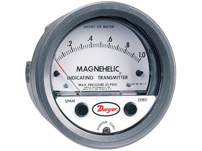 Dwyer 605 Series Magnehelic Indicating Pressure Transmitters