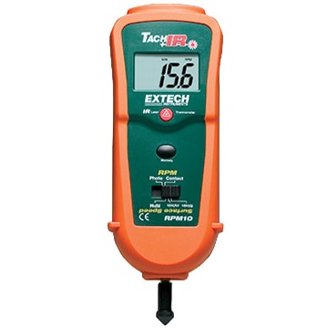 Extech RPM10 Photo/Contact Tachometer with Infrared Thermometer