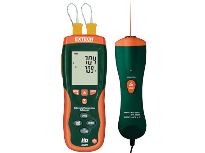 Extech HD200 Differential Thermometer Data Logger and IR Thermometer