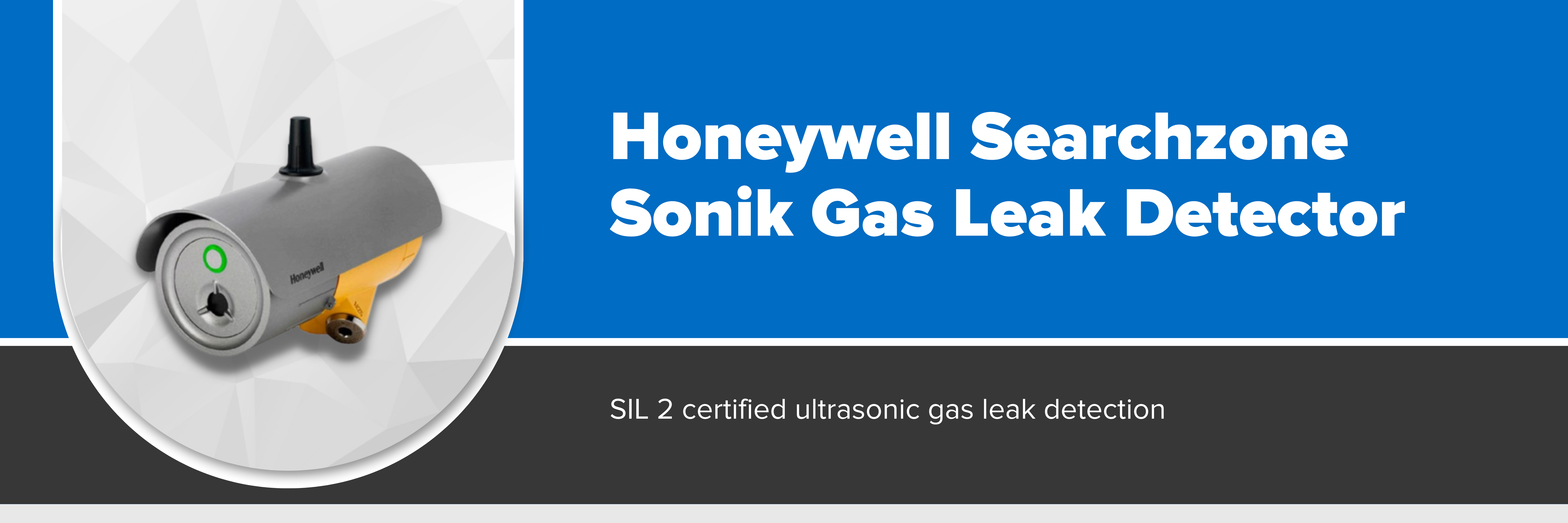 Header image with text "Honeywell Searchzone Sonik Ultrasonic Gas Leak Detector"