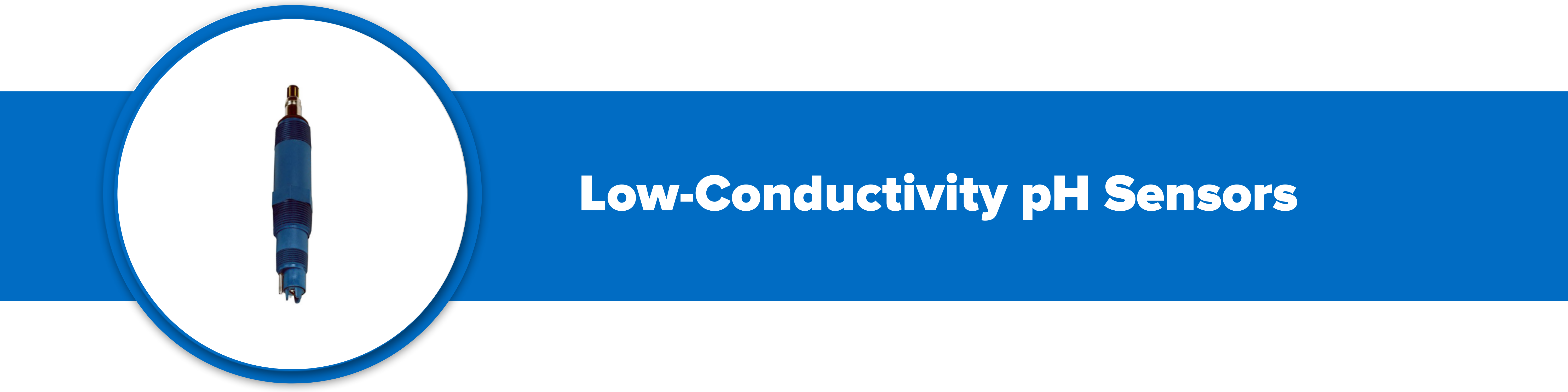 Header image with text 'low conductivity pH sensors'.