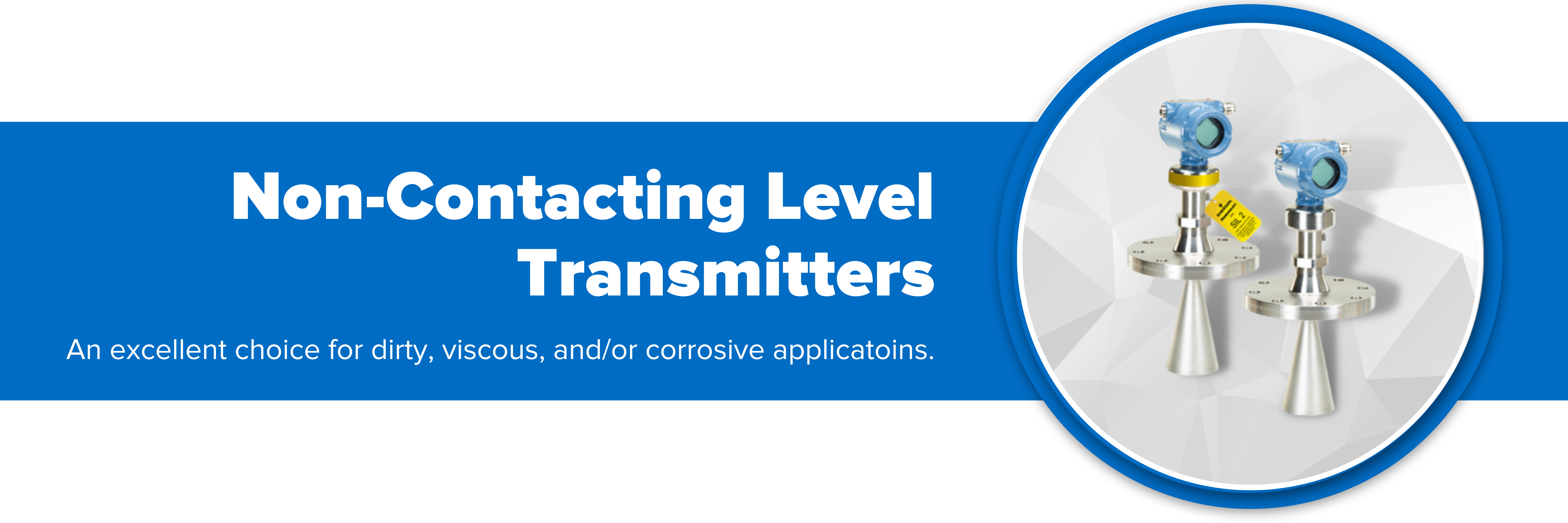 Header image with text "Non-Contacting Level Transmitters"
