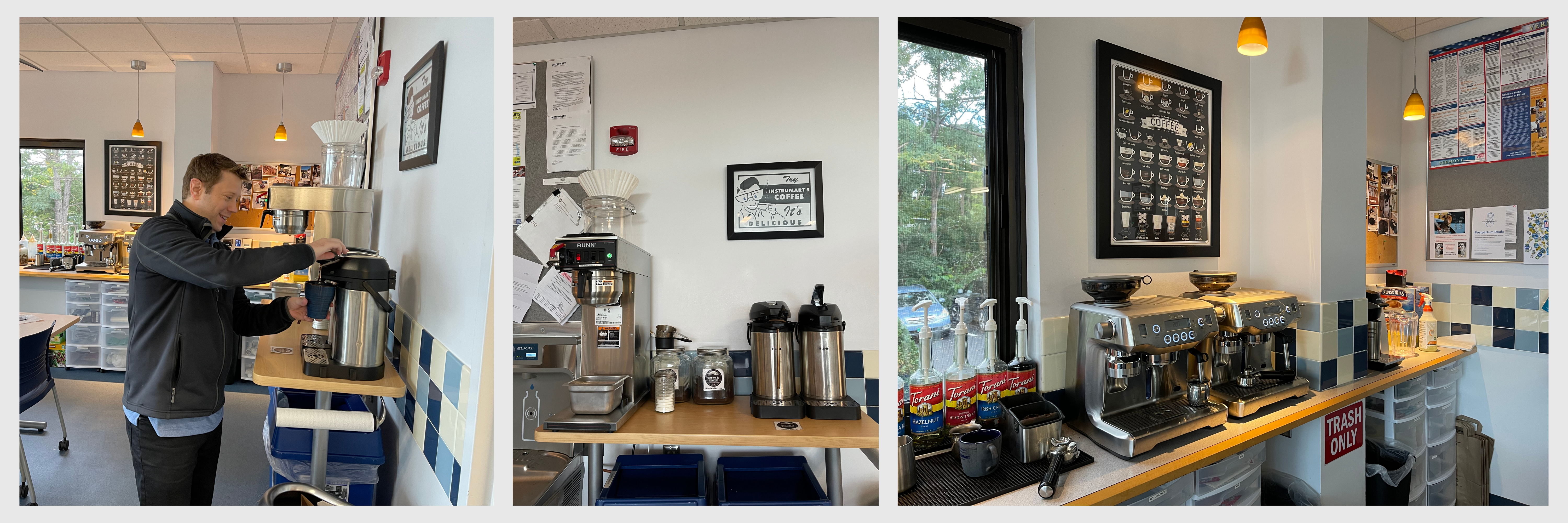 Image of the coffee machines at Instrumart's office.