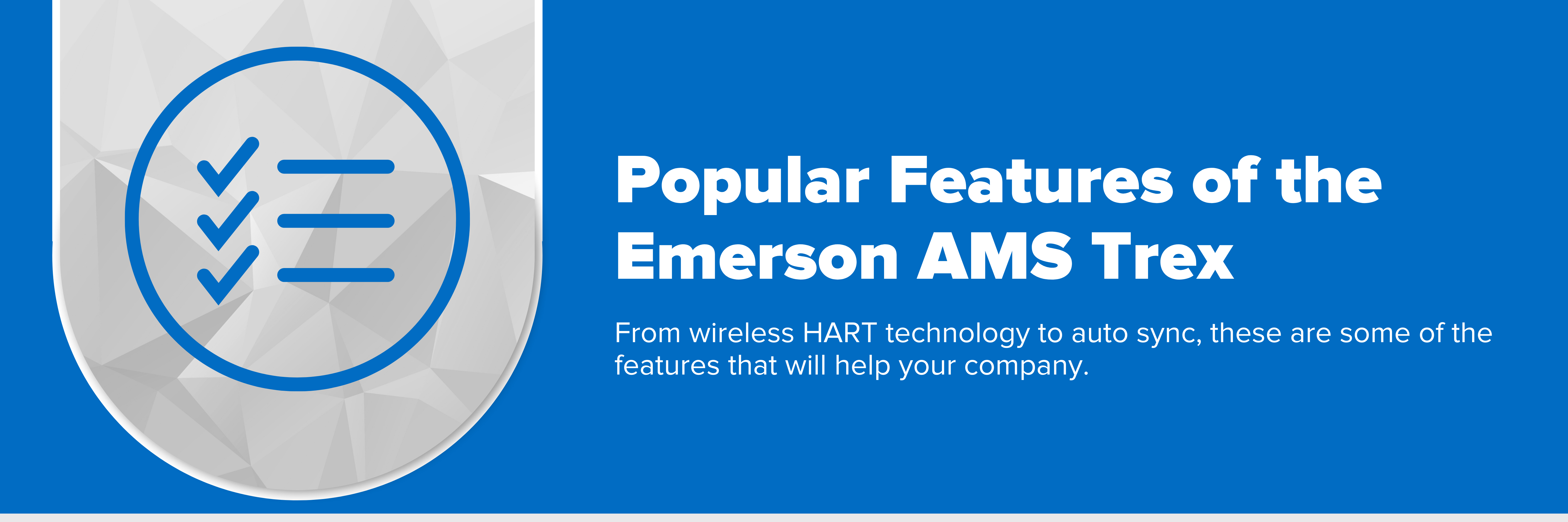 Header image with text "Popular Features of the Emerson AMS Trex"