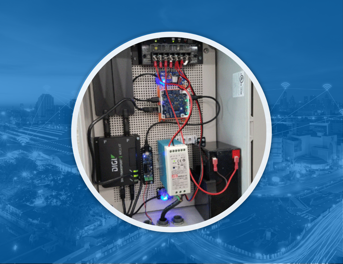 Image of a setup to remotely monitor conductivity in treated water with instruments sold by Instrumart, a leading supplier for industrial instrumentation.