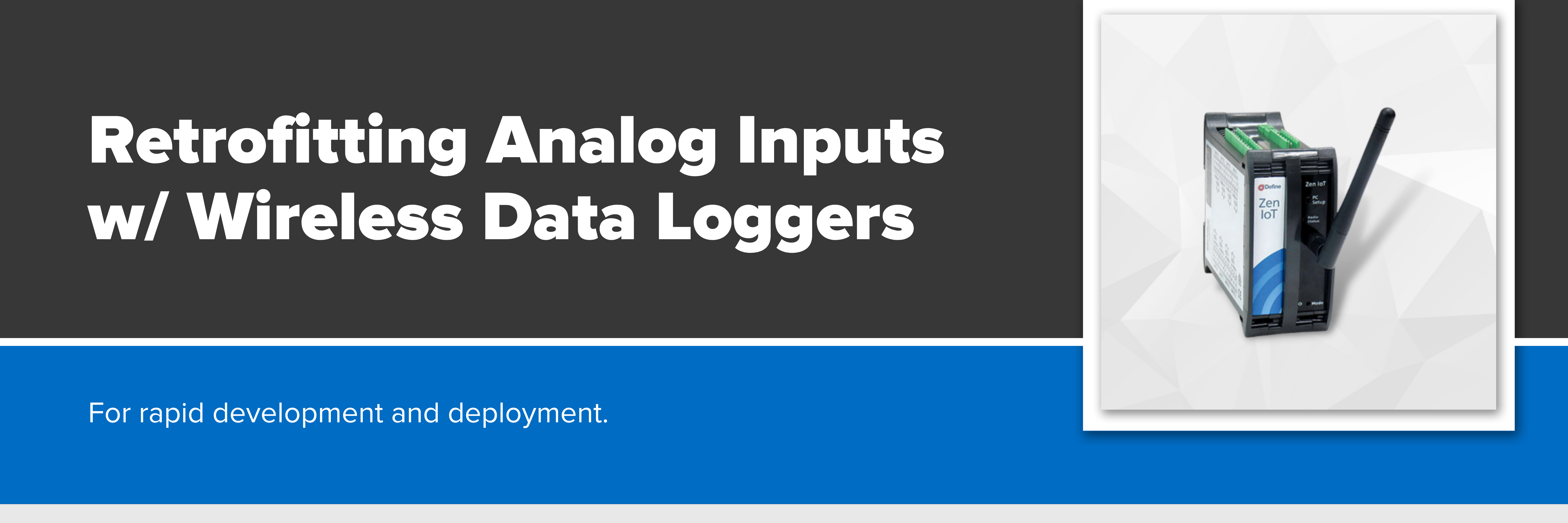 Header image with text "Retrofitting Analog Inputs w/ Wireless Data Loggers"