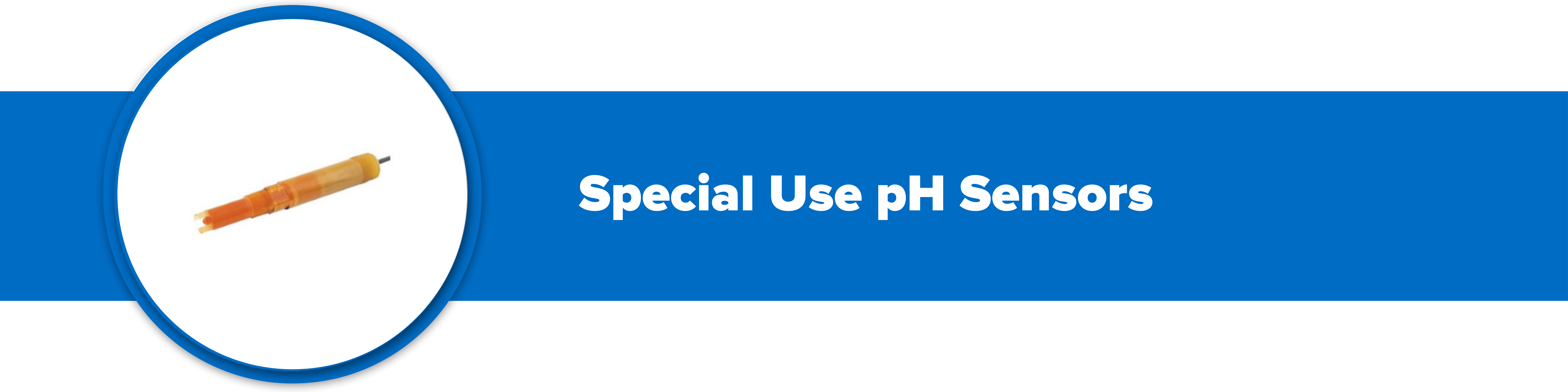 Header image with text 'special use pH sensors'.