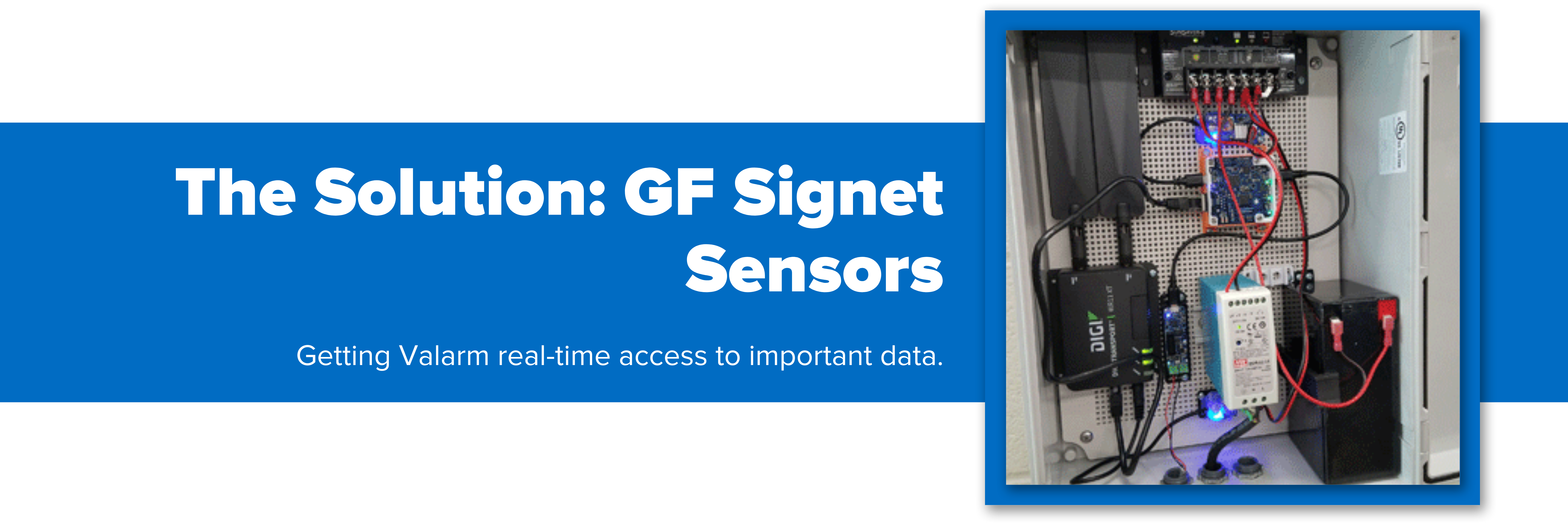 Header image with text "The Solution: GF Signet Sensors"