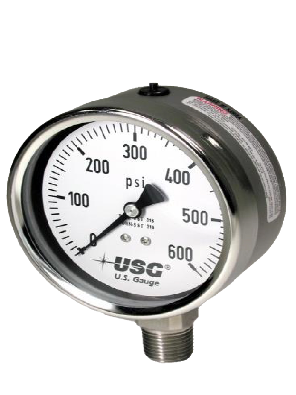 US Gauge Model 656 Liquid Filled Pressure Gauge